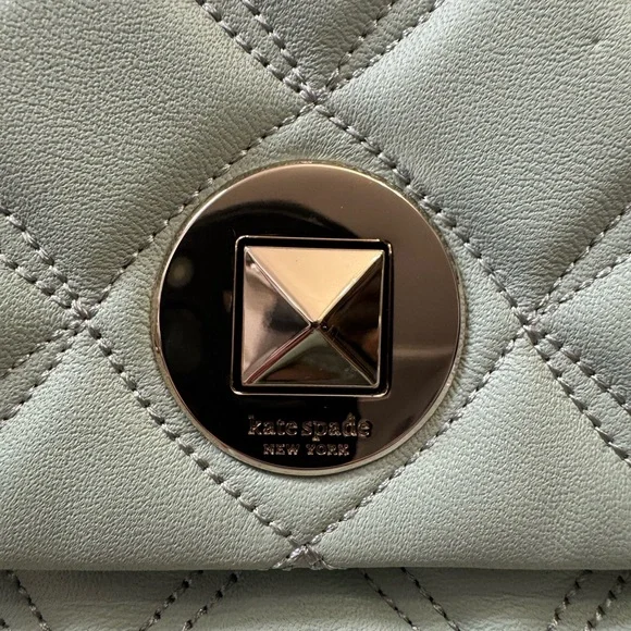 KATE SPADE NATALIA MEDIUM FLAP CROSSBODY SHOULDER CRYSTAL BLUE LEATHER BAG - Picture 13 of 16